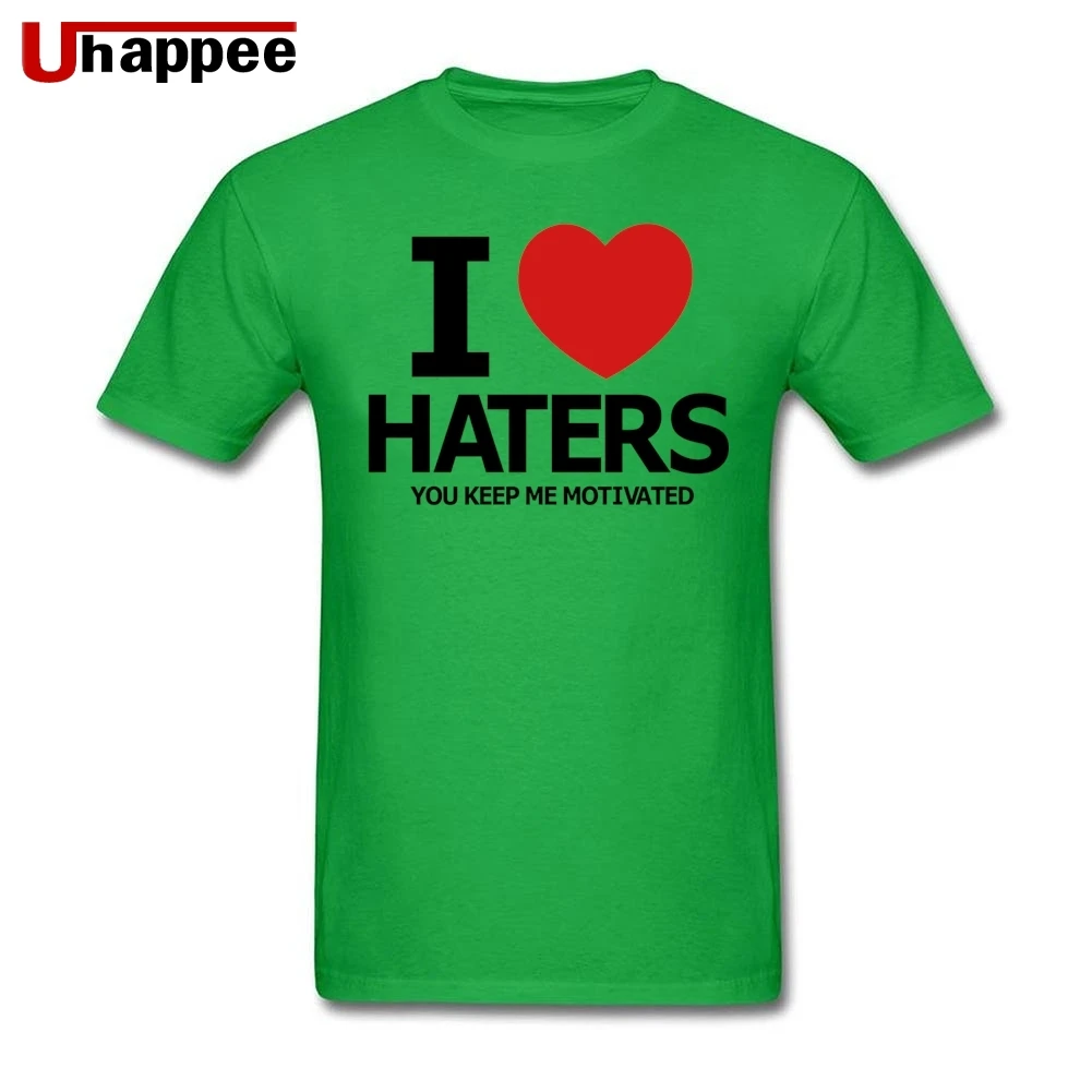 Большие и высокие размеры I love haters футболка для мужчин простой модный короткий рукав, круглый вырез летняя футболка для мужчин 90S ретро