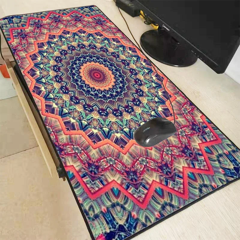 Mairuige модный Мандала 600x300 900x400 мм большой игровой коврик для мыши с цветком черный