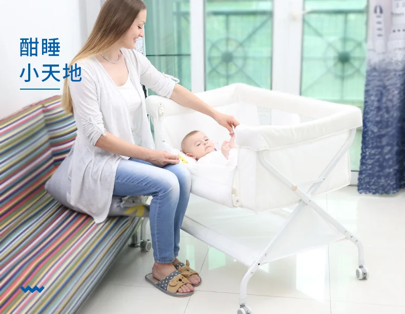 Berço das Crianças ao ar Berço do Bebê com Rolo Tubo de Ferro Livre Dobrável Portátil Mosquito Berço Tecido Oxford Net 4 High Quality Mamãe e Bebê