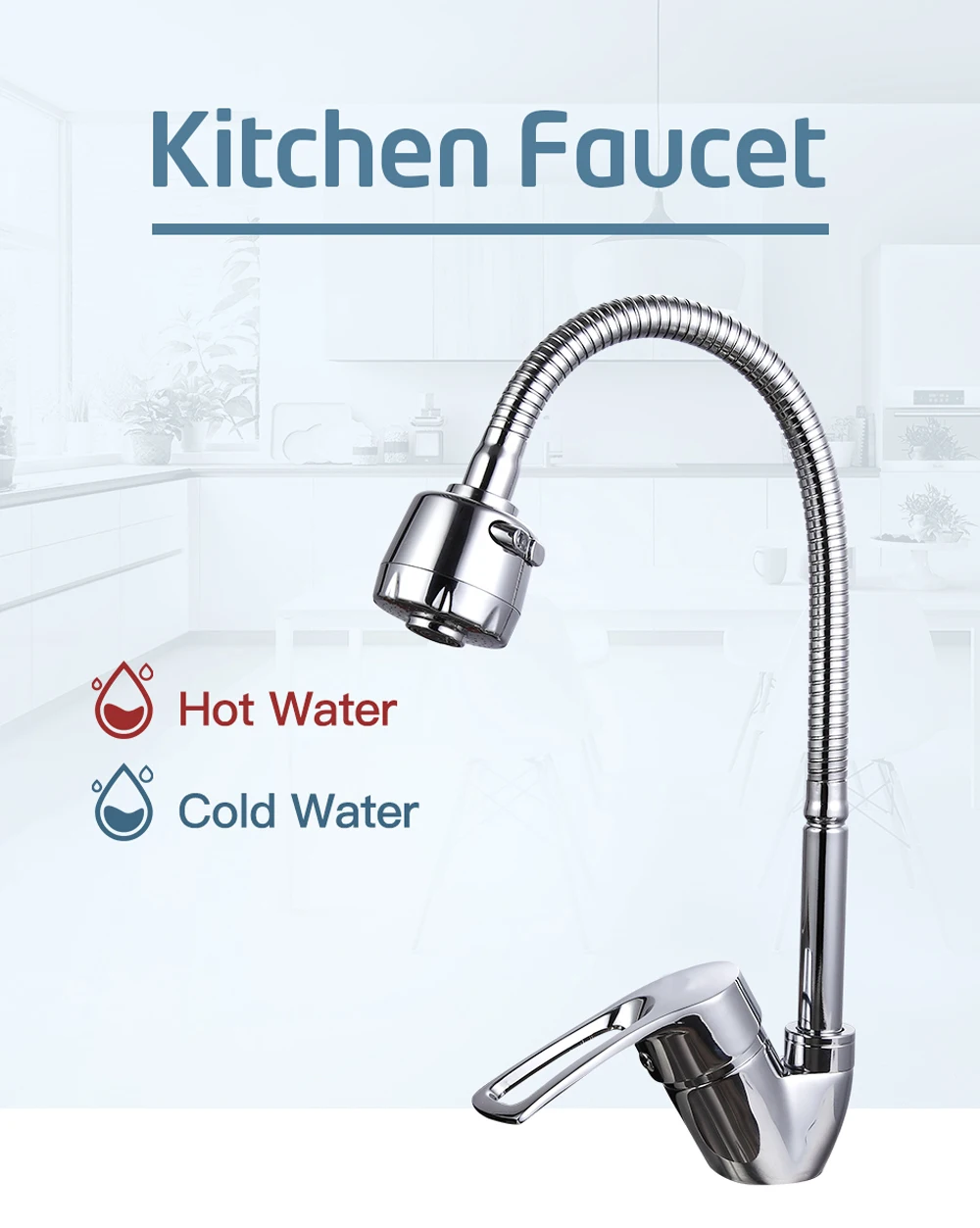 RUYAGE New Arrival Kitchen sink Faucet Mixer Cold and Hot water Kitchen Tap Single Hole Water Tap Zinc alloy torneira cozinha