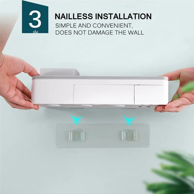 New Magnetic Adsorption Inverted Toothbrush Holder Toothpaste Squeezer With Cups Bathroom Storage Rack Bathroom Accessories Set