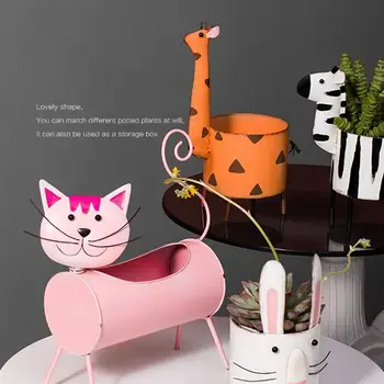 

Iron Giraffe Shape Planter Cute Animal Succulent Pot Desktop Ornaments For Home Office Flower Plant Pot Home Decorations