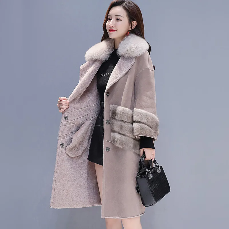 

Suede Overcoat Women Long Coat Winter