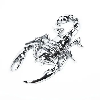 

1 Pc Silver 3D Metal Scorpion Badge Emblem Sticker Decal For Car Auto Body 2019