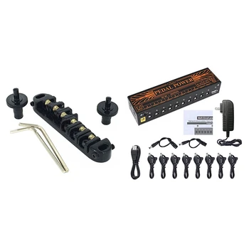 

Roller Saddle Tune-O-Matic Guitar Bridge & Multi-Circuit Guitar Pedal Power Supply 10 Isolated Output Power (Us Plug)