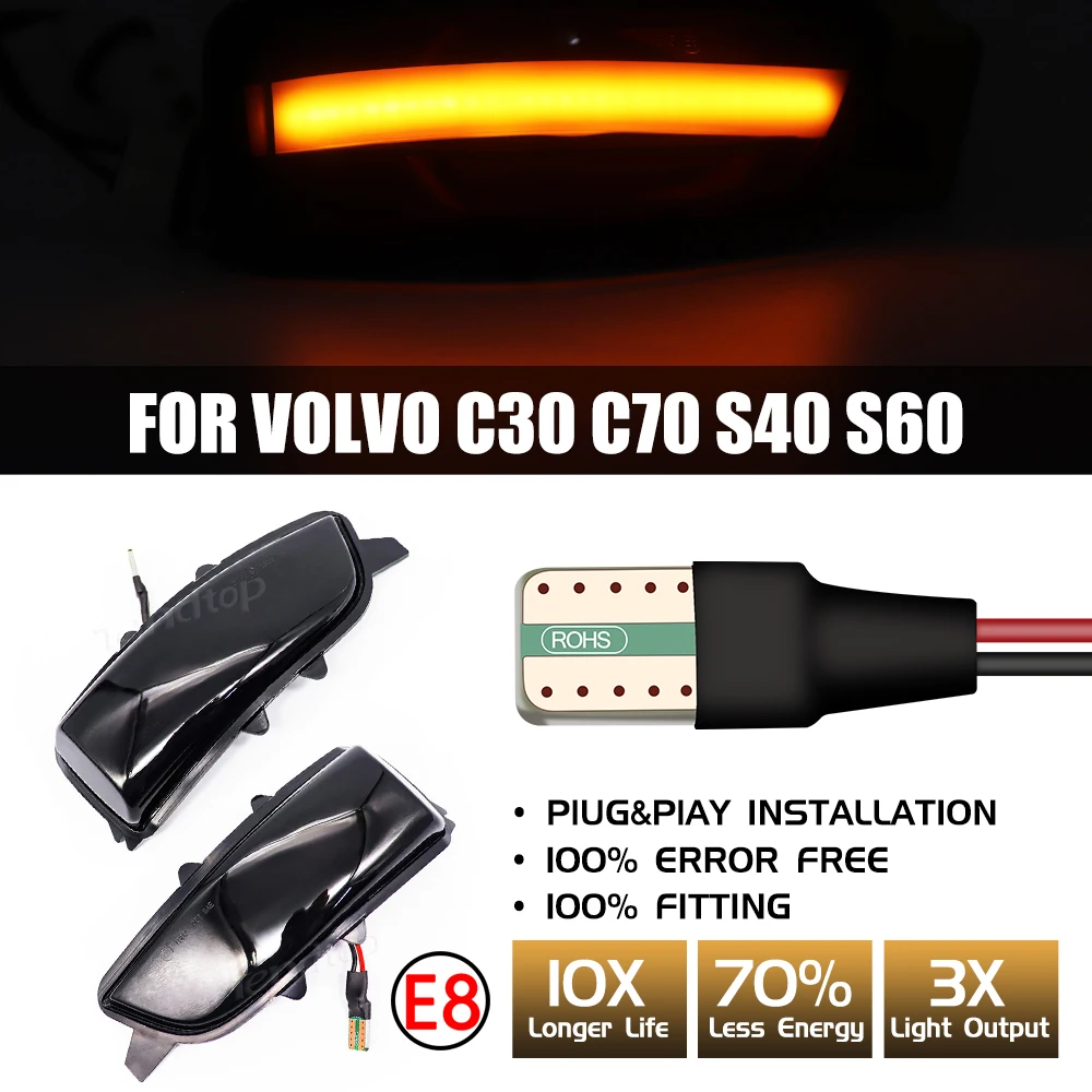 Scroll Dynamic Turn Signals Side Mirror Lamp Car Tuning Indicator Light