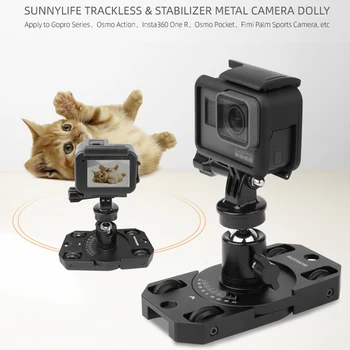 

Trackless stabilizer metal camera dolly for Gipro series&Osmo Action&Insta 360 One R&Osmo pocket&Fimi palm sports camera