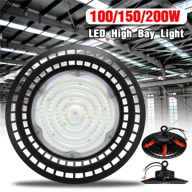 Ufo_ Led High Bay огни 100 Вт 150 Вт 200 Вт водонепроницаемое промышленное освещение для склада гаражный свет мастерская высокий светодиодный светильник