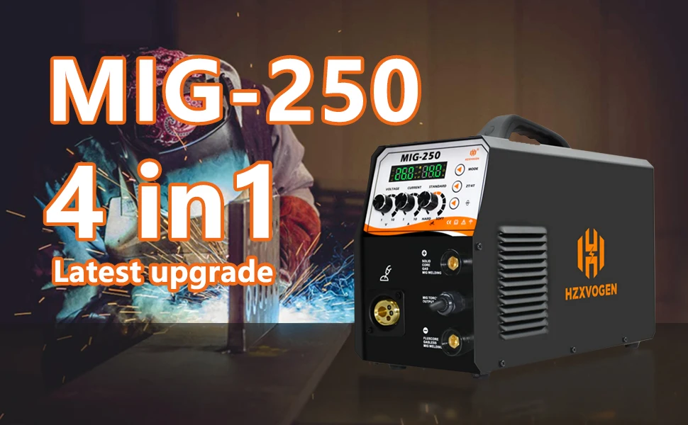 HZXVOGEN MIG Welding machine Semi-Automatic Argon Welding 4 in 1Tig Mig Mini Welding Inverter MIG-250 160 A Machine Welder hot air soldering