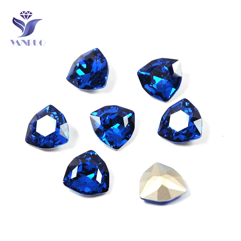Capri Blue Yanruo 4706 Trilliant сшитые камни стразы K9 сшитые стеклянные поделки камни страз на одежде - Цвет: Capri Blue