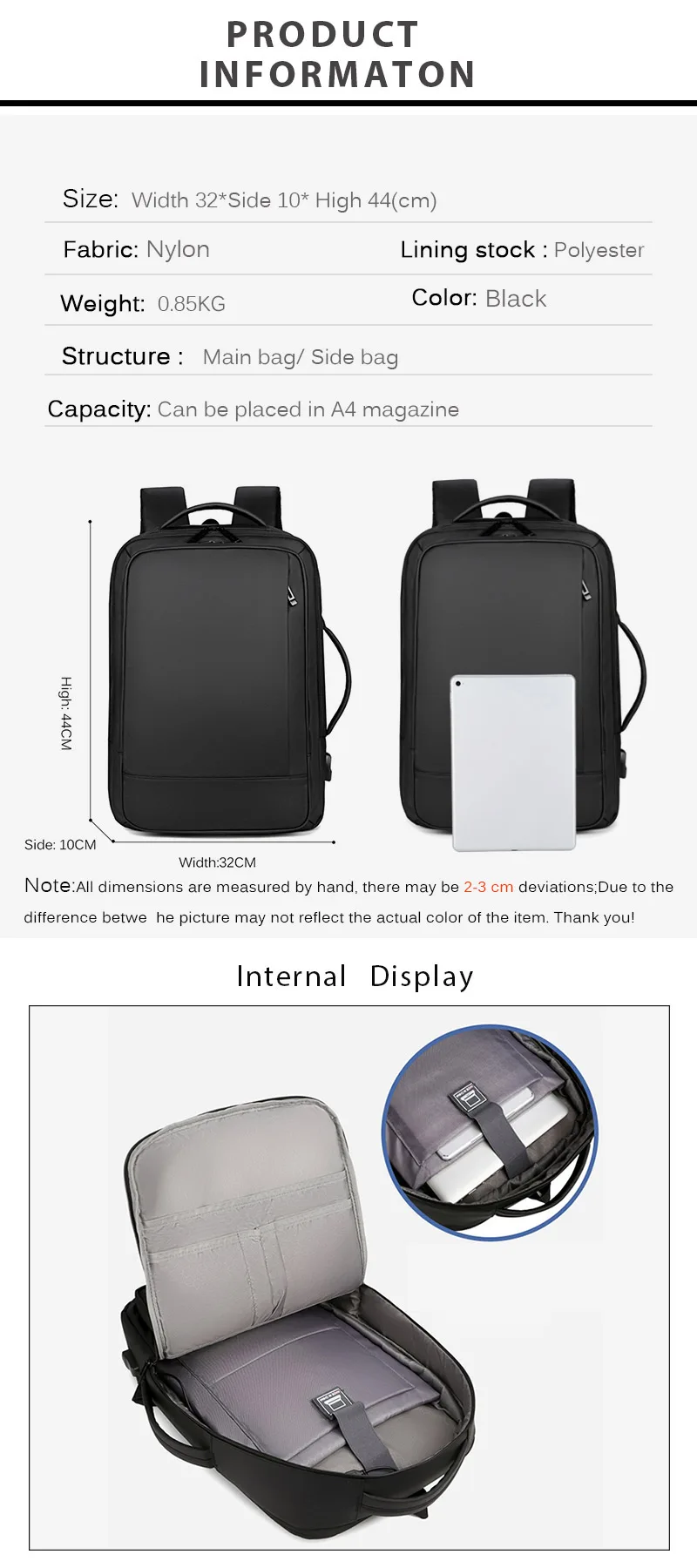 Модный мужской рюкзак Многофункциональный usb зарядка Мужской дорожный рюкзак водонепроницаемая школьная сумка мужская деловая сумка для ноутбука