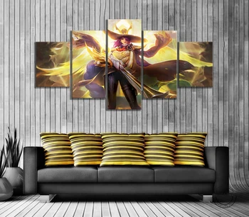 

5pcs Games Art Print Lesley Angelic Agent Skin Mobile Legends Artwork Canvas Paintings Wall Art for Home Decor