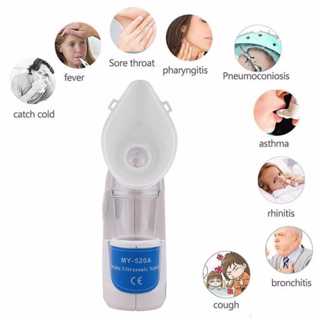 1 Set Portable Ultrasonic Handheld Home Humidifier Atomizer Household Inhaler For Child Adult - EU Plug