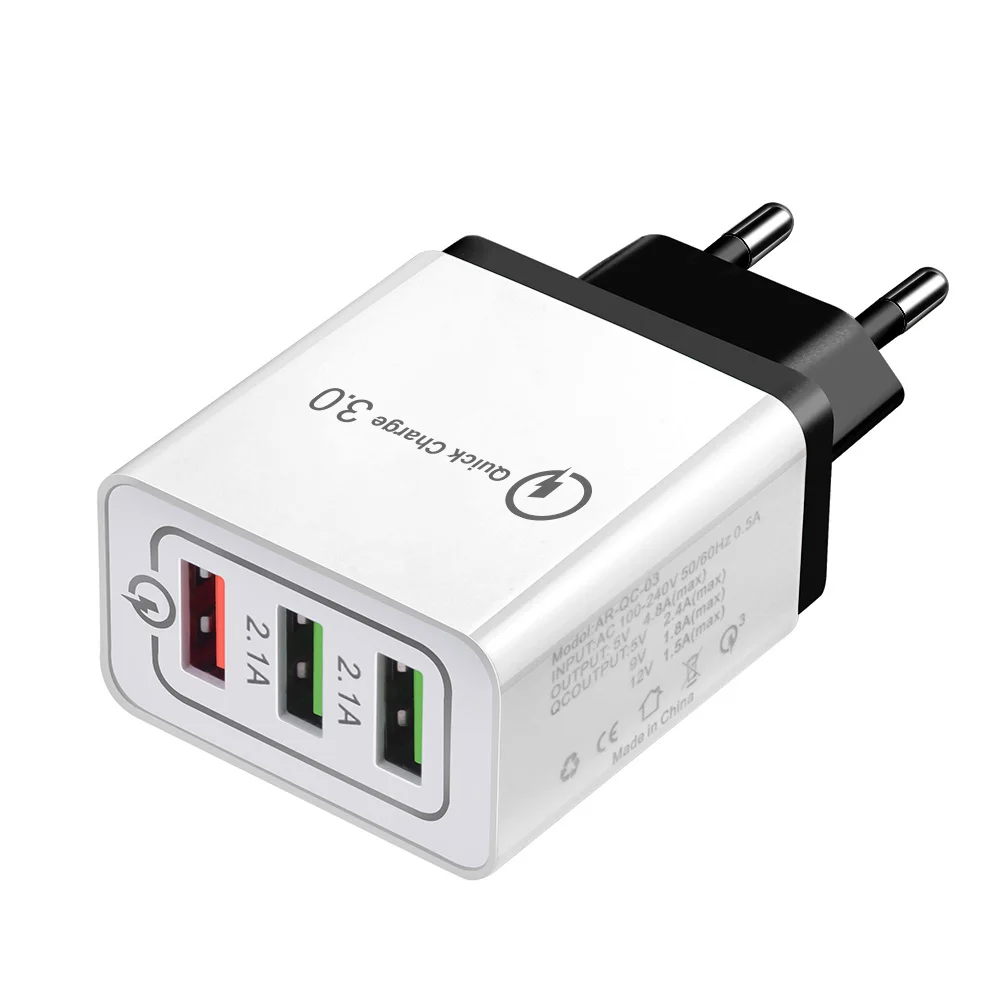

Quick Charge 3.0 USB Charger QC3.0 Fast Charging 5V 2.4A USB Wall Charger for iPhone Samsung Xiaomi Mobile Phone Charger 3 USB