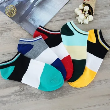 

Men Women Cotton Sports Socks Stripe Pattern Soft Comfortable Socks Deodorant Sweat Resistant Socks Unisex Short Tube DWH5