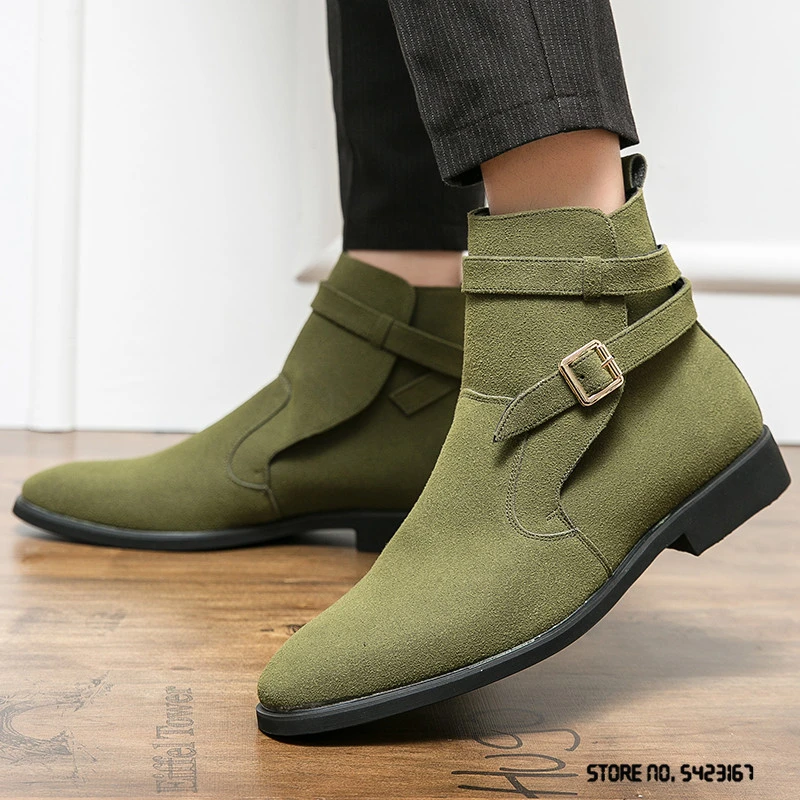 Botas de de ante para hombre, zapatos de de Chelsea formales de negocios, de diseñador de lujo, novedad|Botinas| - AliExpress