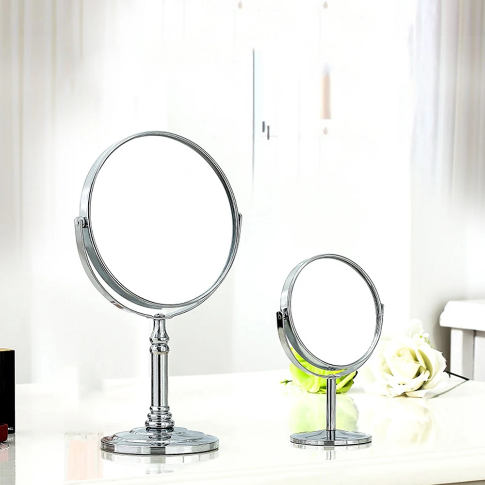 Модное прочное двухстороннее прозрачное зеркало для макияжа нормальная стойка с лупой круглой формы Металл HD косметическое зеркало высокое качество подарки