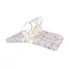 Flower Printed Cotton Fabric Sponge Hanger Elegant Sponge Padded Clothes Hanger Clothes Suit Dress Hangers Random Printed 1PC 3