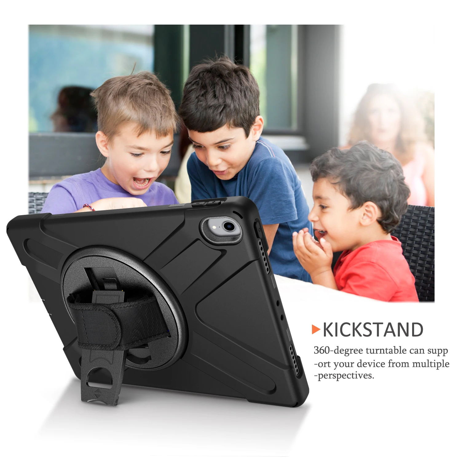 

360 Rotating Tablet Cover For iPad Pro 11 inch 2018 Case Shockproof Silicon Heavy Protective Rugged Duty Shoulder Strap Case