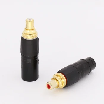 

2pcs XLR Female to RCA Female Socket Adapter Gold Balanced Cable Plug