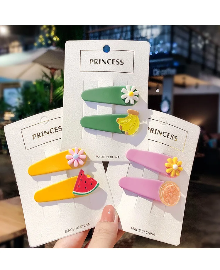 

New fashionable hairpin fruit beautiful children bangs petals sweet petals duck bill clip