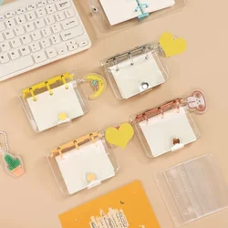 Mini livre à main Transparent à 3 trous, créatif Kawaii, à feuilles mobiles, classeur Portable pour étudiant, fournitures scolaires et de bureau 