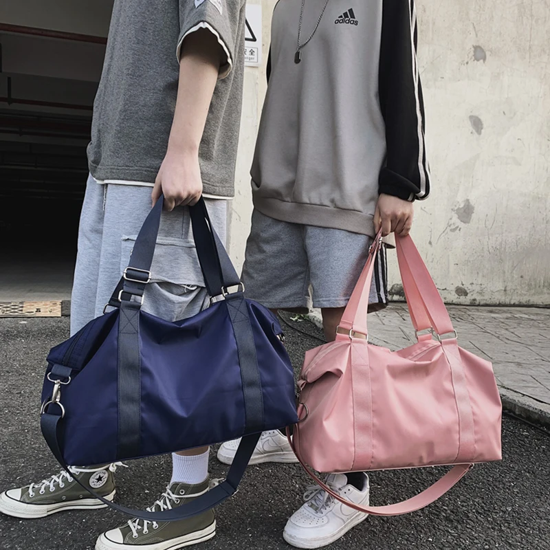 New large-capacity unisex tote color striped canvas Solid handbag laptop messenger shoulder bag |