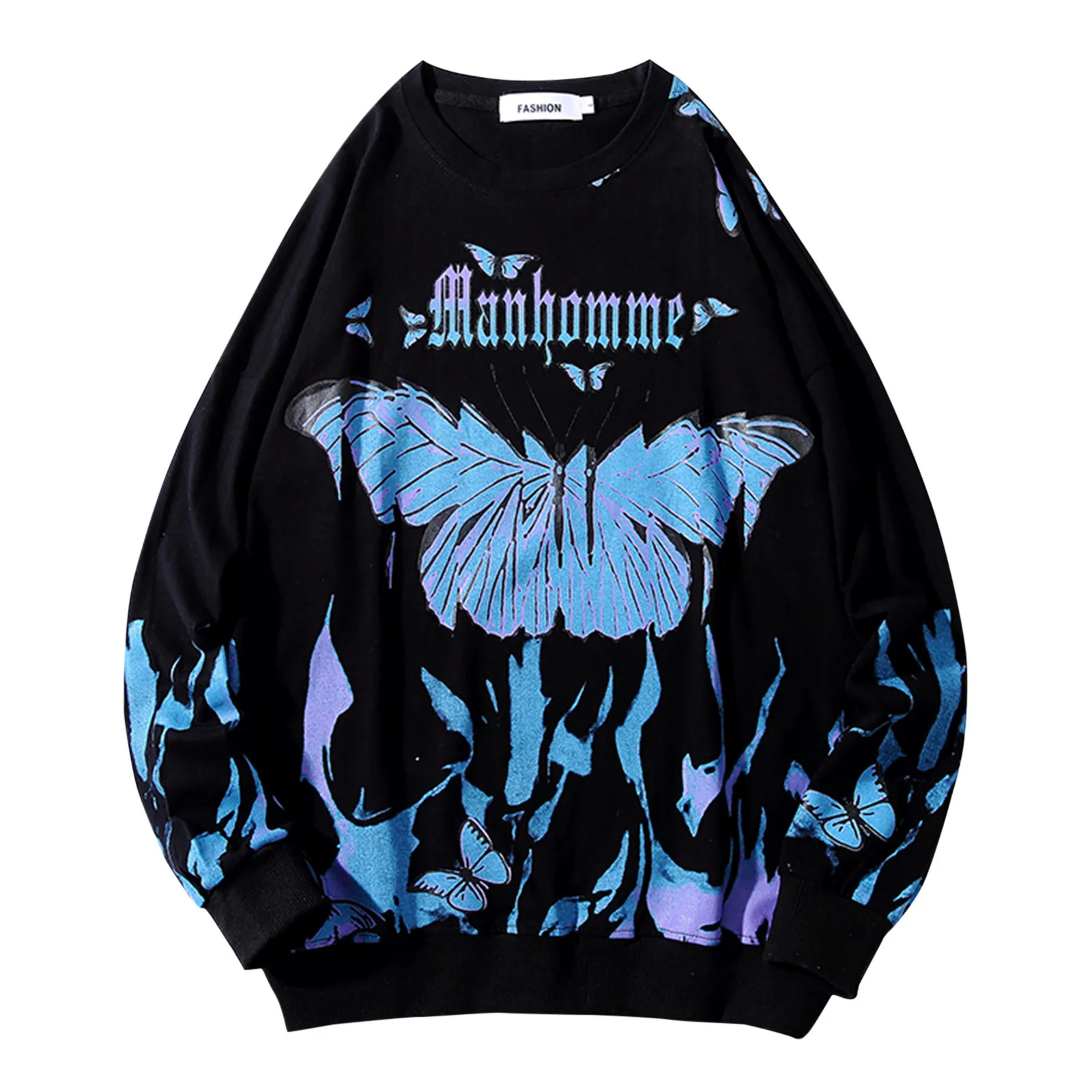 2021 New Sweatshirt Oversized Butterfly Harajuku Print Hoodies Long Sleeve Pullover Women And Men Tops Women's Hoody #01 1