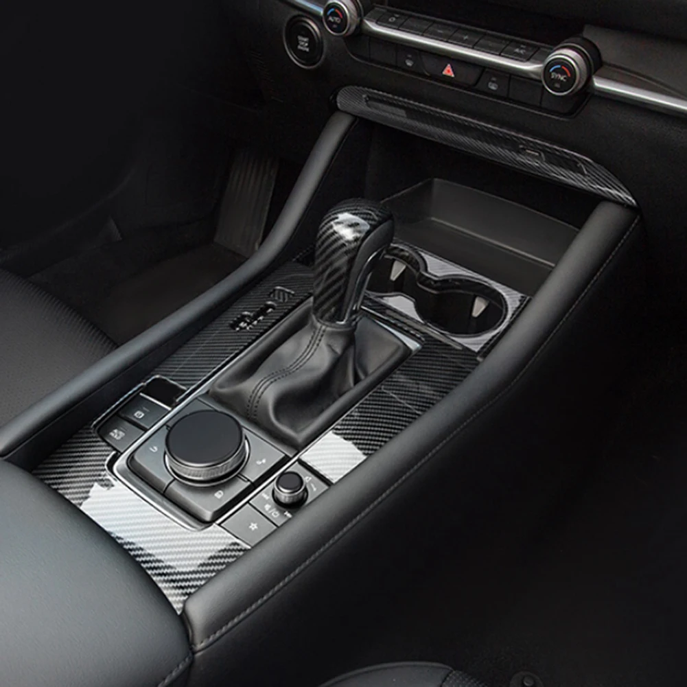 Автомобильные декоративные аксессуары для Mazda 3- углеродное волокно ABS внутренняя консоль панельная Накладка для коробки передач авто товары