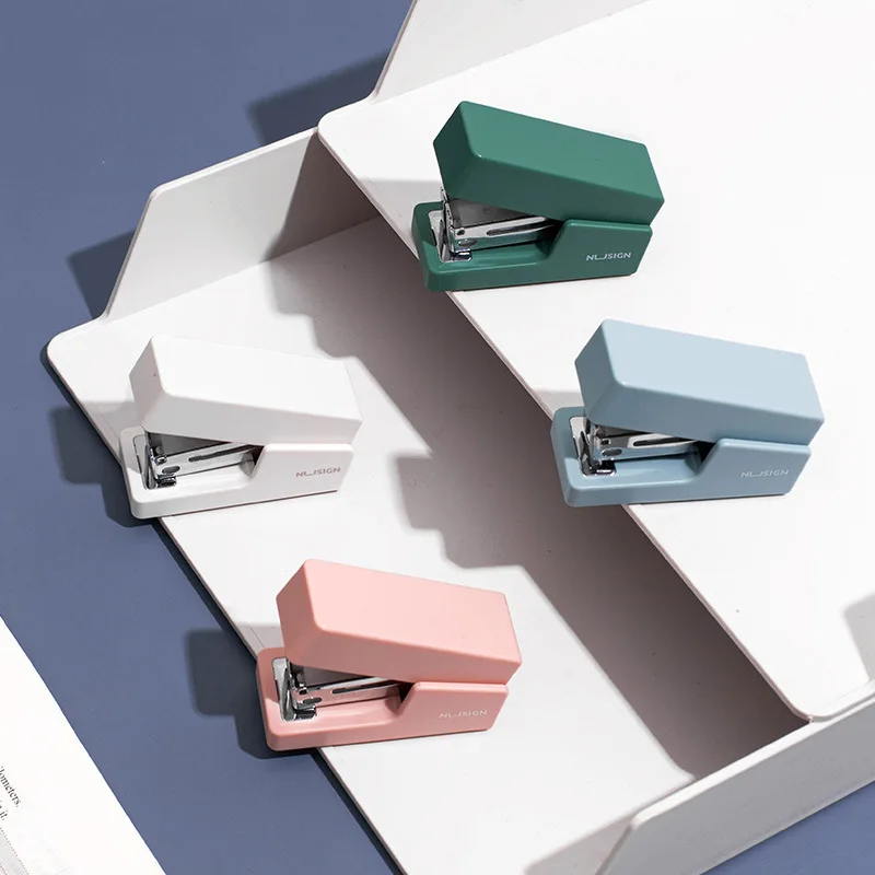 Mini Morandi Color Metal Stapler Set with 640pcs Staples 24/6 Binding Tools Stationery Office School Student Supplies F345