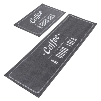 

2Pcs/Set Natural Latex Antiskid Bottom Kitchen Mat Water-absorbing Polyester Kitchen Floor Mat Oil-absorbing Kitchen Rug