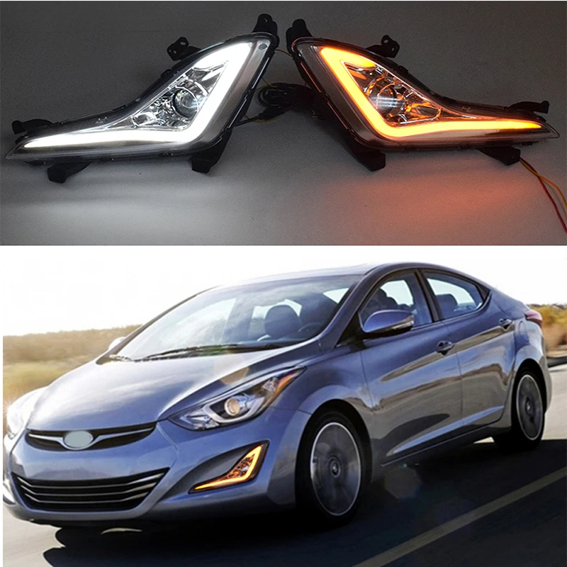 For Hyundai Elantra 2014 2015 2016 Led Drl Daytime Running Lights Fog