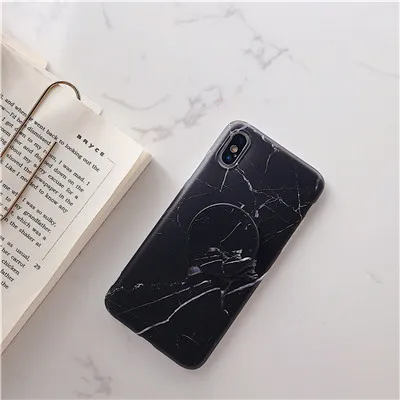 Мраморный гибкий чехол-подставка для iPhone XS Max X 8 7 6S Plus для huawei P20 для samsung S10 мягкий IMD чехол для телефона - Цвет: A