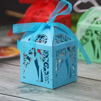 

Laser Cut Bride With Groom Candy Box Paper Sweet Boxes Chocolate Packing For Baby Shower Party Favor Gift Decor Supplies