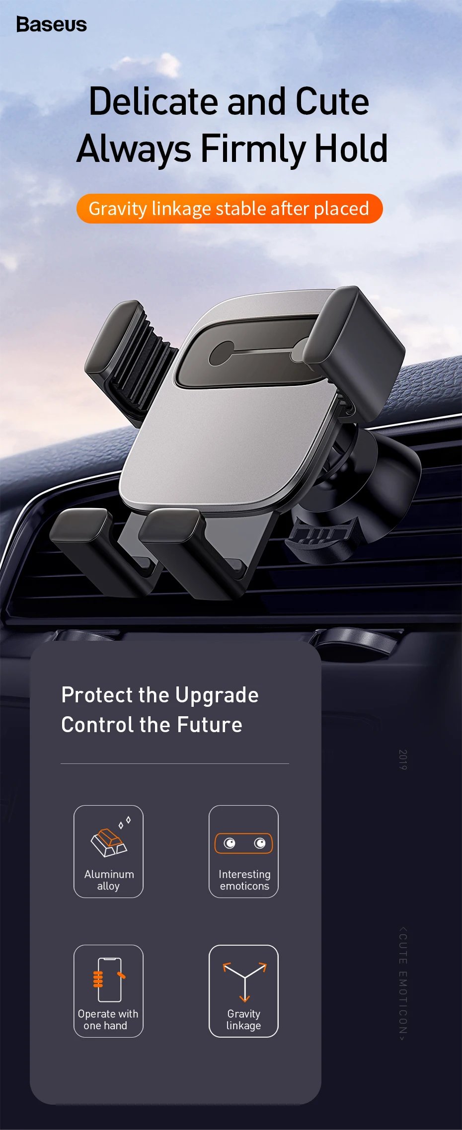 Baseus Gravity Car Phone Holder Air Vent Mount Stand for iPhone XS Samsung Huawei Mobile Phone Stand Support Holder Stand
