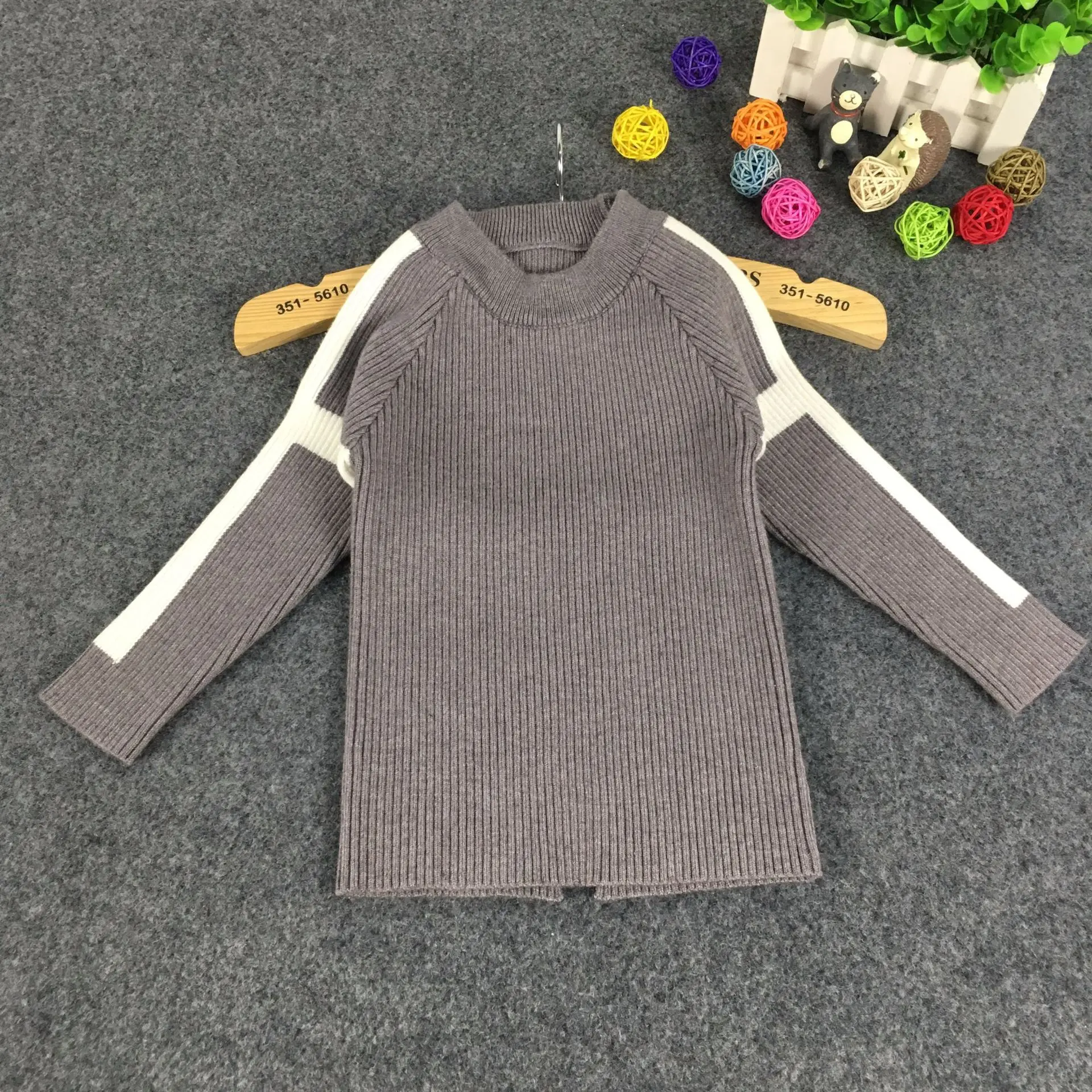 

Autumn And Winter CHILDREN'S Sweater Children INS Solid Color Tops Pullover Warm Kids' Sweater