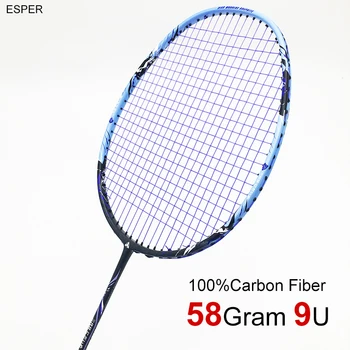 

Esper 58Grame Lightweight Badminton Racket Graphite Fiber Carbon Fiber Racquet 30Lbs For Professional With String and Gifts