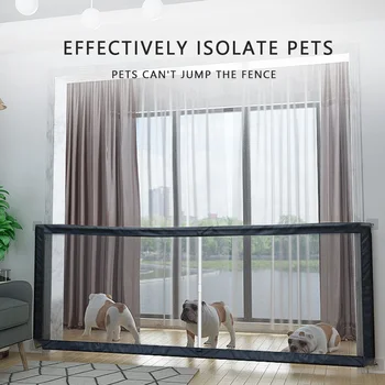 

Pet Portable Barrier Folding Perros Breathable Mesh Dog Gate Pet Separation Guard Isolated Fence Dogs Baby Safety Fence