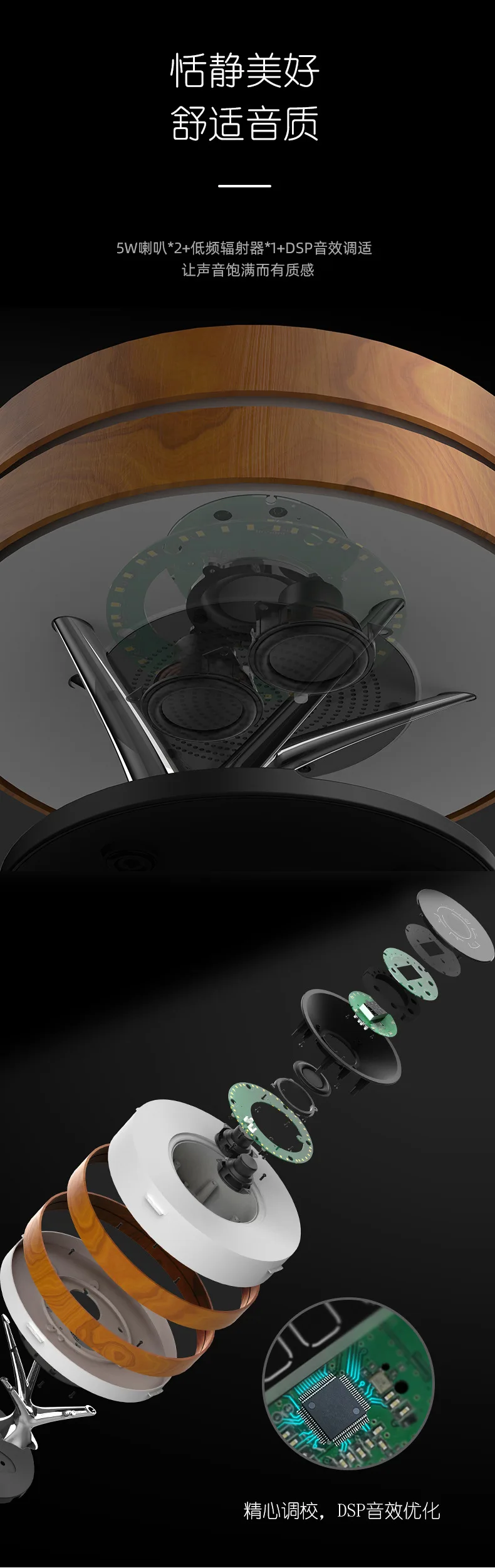 Lâmpada de Cabeceira Mesa com Carregamento Rápido sem Fio qi para Sala Stepless Escurecimento Redonda Música Inteligente Bluetooth Candeeiro Estar 2022 3 Cheap Luminária de mesa