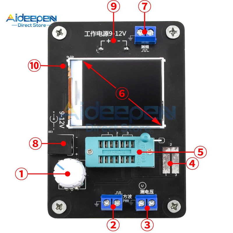 Upgraded Version GM328A Transistor Tester LCR Diode Capacitance ESR Voltage Frequency Meter PWM Signal Generator Russian/English 2