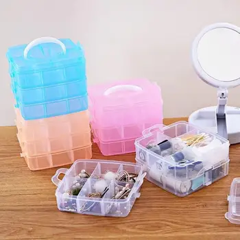 

Clear Plastic Craft Beads Jewellery Storage Organizer Tool Box Case Craft Tool Home Office Storage Sorting Organizer