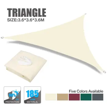 

Sun Shade Sail Triangle 3.6x3.6x3.6m with Fixing Kit 98%UV-Protection Breathable Awning Canopy for Garden Outdoor Patio