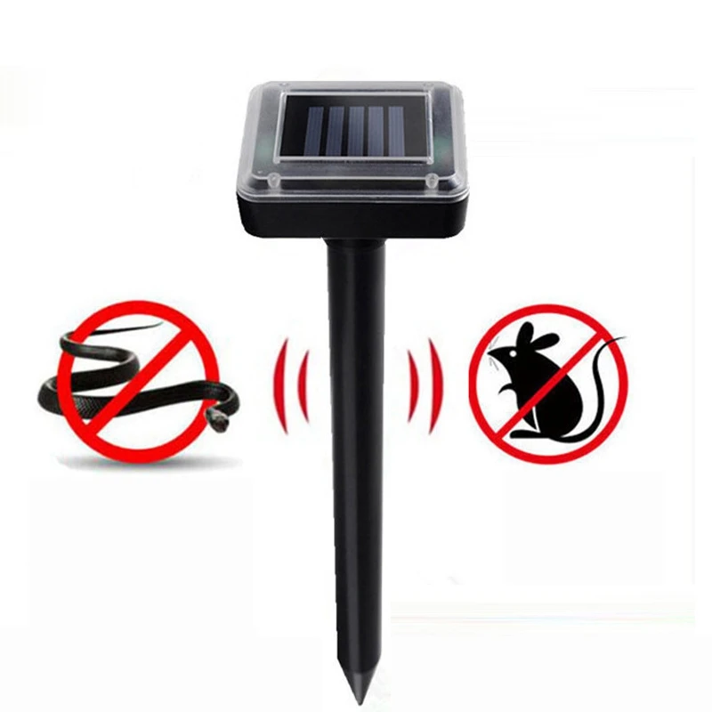 

TOP!-2pc Solar Powered Ultrasonic Sonic Mouse Mole Mice Pest Rodent Chaser Repeller Repellent Yard