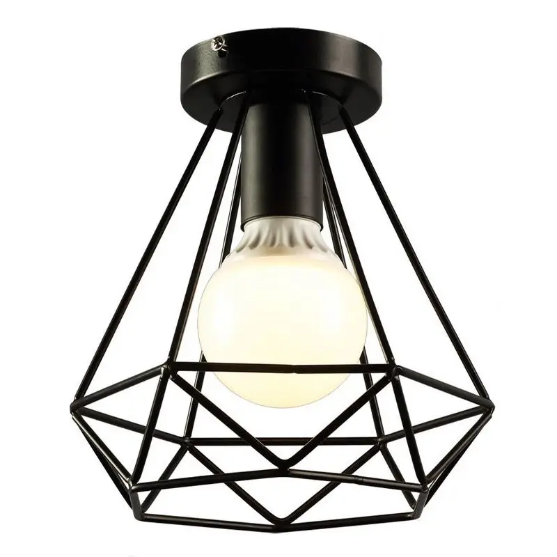 

Vintage Industrial Rustic Flush Mount Ceiling Light, Metal Pendant Lighting Lamp Fixture for Hallway