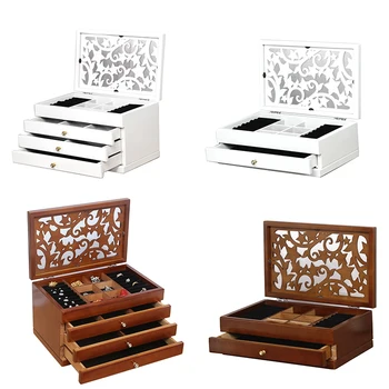 

Two Layer Organizer Wood Jewelry Boxes Storage Box Wood Stars European Wooden Jewelry Box Special Offer Desk Organizer