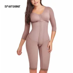 Women Shapewear Long Sleeves Fajas Front Closure Postpartum Post Liposuction Bodysuit