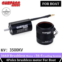 SURPASS HOBBY 3660 Boat Brushless Motor Waterproof 3500KV Motors Controlled Motor 36-S Cooling System Remote Control Speed Boats