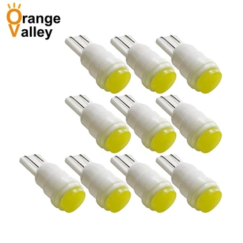 

10Pcs High Quality T10 194 168 W5W 1 LED Ceramic Shell White Car Auto Wedge Side License Plate Lights Lamp Bulb DC12V