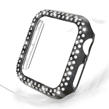 Модный, с украшениями в виде бриллиантов средство защиты ПК чехол для Apple Watch Series 5 4 3 2 1 чехол бампер для наручных часов iWatch, 40/44/38/42 мм Рамка аксессуары