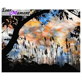 

Ever Moment Diamond Painting Landscape Decoration Tree Silhouette Handicraft DIY Decoration Wall Art Embroidery Mosaic 5L599